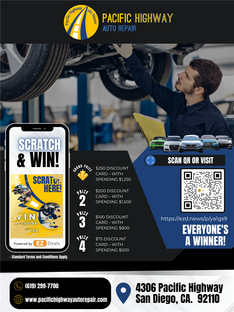 Scratch and Win | Pacific Highway Auto Repair